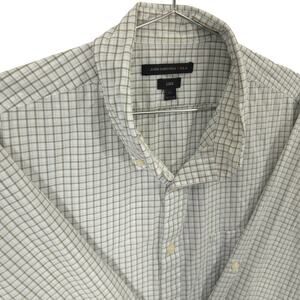 John Varvatos Shirt Mens XL Brown Light Blue Plaid Luxe Button Down Long Sleeve